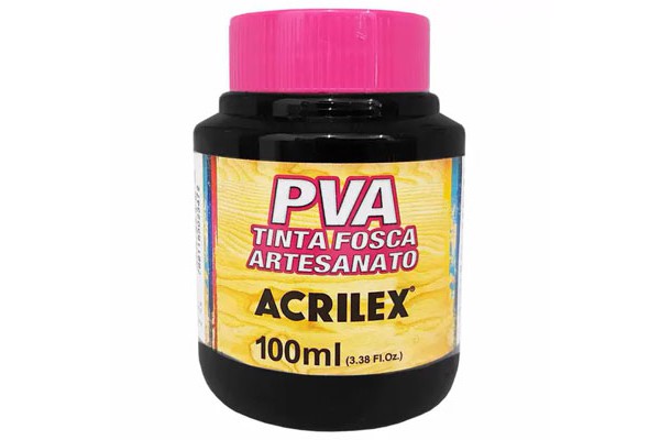 TINTA PVA FOSCA 100 ML ACRILEX PRETO 